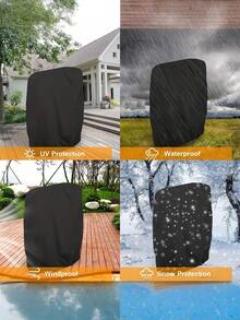 1 buah Sarung Kursi Lipat Universal yang Dapat Ditumpuk, Tahan Air, Tahan Debu, Pelindung Segala Cuaca, Tahan Angin, Tahan Sinar UV, Pelindung Kursi Lipat untuk Teras dan Taman Luar Ruangan - A - View 4