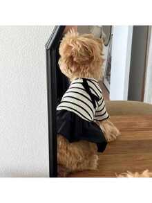 Pet Clothes Striped Simple Breathable Summer Dog Dress For Small Pets - Black and White - View 7