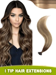 1B Natural Hair Straight Pre-Bonded Real Hair Cold Fusion Seamless Invisible Salon Quality Voluminous Women's Hair Extensions Wedding Holiday Party Gift - Multicolor - View 77