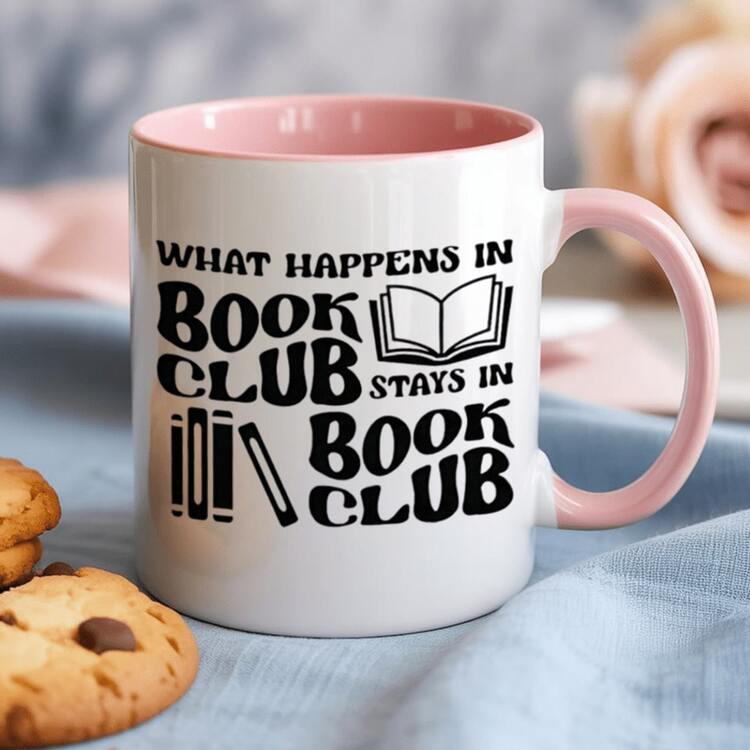 [Ships Within 24 Hours From Mexico] Book Club Secrets Pink Ceramic Mug - Ideal For Avid Readers And Literature Lovers - 圖片1 Pcs - 查看 2