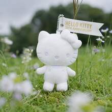 1個 Sanrio Hello Kitty 50週年紀念版黑白絨毛包飾吊飾,可愛KT貓娃娃,日系少女風禮物 - 彩色 - 查看 8
