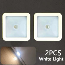 Human Body Sensor LED Night Light, Motion Sensor, AAA Battery Powered, LED Sensor Wall Light, Easy To Install And Carry, Suitable For Bedside, Hallway, Passage, Bathroom, Stairs And Cabinets - Smart PIR, Portable Lighting, And Easy To Install - Square Sensor Light - View 8