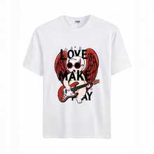 Camisetacortamangaconestampadadiablinoconguitarraredytextolo vemakehappyestilorockandrolldivertidoyrebeldeidealparasalida deociofiestasveranoDíadelaindependenciademéxicotelasuaveytanspirable - Blanco - Ver 11
