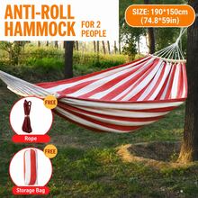 1pc Thick Outdoor Hammock With Wooden Rods - Reinforced Nylon Rope, Suitable For Yard, Garden, Park - Double Person Hanging Chair Swing, Balcony Multifunctional (Frame Not Included) - A - View 15