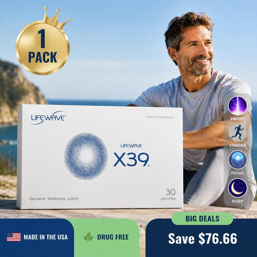 LifeWave X39 Patches - Supports Improvements Of Strength And Stamina - Supports Improved Exercise Performance - No Or Stimulants - Innovative Patch Technology For Enhanced Wellness - 30 Patches - 1 - View 1