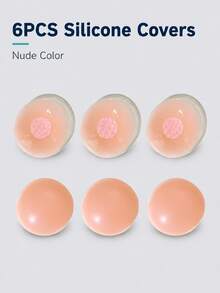 10/6/2Pcs Reusable Invisible Silicone Nipple Cover Self Adhesive Breast Chest Bra Pasties Pad Mat Stickers Accessories Lift For Woman - Multicolor - View 10