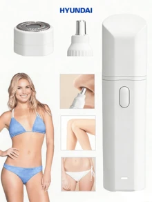 HYUNDAI Women's Dual-Head Intimate Hair Trimmer, Nose Hair Trimmer, Waterproof Multipurpose Intimate Shaver - White - View 1