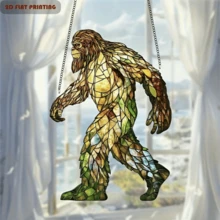 2D Plat, 1 pièce, Attrape-soleil Bigfoot en acrylique, Ornement suspendu, Décoration murale, Style bar, Décoration de man cave, Ornement romantique, Utilisation extérieure, Jardin, Porche, Chambre, Salle de bain, Cuisine, Décoration de pièce, Cadeau pour homme, 2D Plat - Multicolore - Voir 2