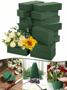 1/2pcs Fresh Floral Foam Blocks, High Density Water-Absorbing Sponge Floral Foam, High Density & Moisture-Retaining Floral Foam Blocks, Green Rectangular Floral Foam Blocks, Suitable For Flower Baskets, Weddings, Flower Shops, Birthdays And Other Occasions - Floral Clay Blocks - View 9