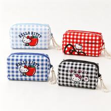 Bolsa de cosméticos con licencia oficial de Sanrio Hello Kitty, adorable bolsa de almacenamiento con diseño de patrón de Kitty, conveniente para llevar artículos personales con diseño de asa - Ver 3