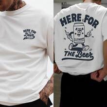 Camiseta de manga corta para hombre a la moda| Diseño Gráfico| Esencial para el verano| Transpirable y cómodo, resalta tu personalidad - Blanco - Ver 1