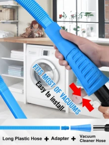 2PCS Dryer Vent Cleaner Kit Lint Remover Set, Vacuum Hose Attachment Brush & Universal Dryer Vent Vacuum Hose Replacement Parts - View 7