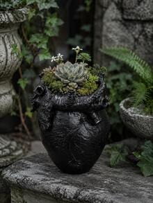 解剖心形樹脂植栽盆，適用於多肉植物與仙人掌，室內書桌窗台戶外陽台裝飾，護理師與植物愛好者的禮物 - 心臟花盆 - 查看 10