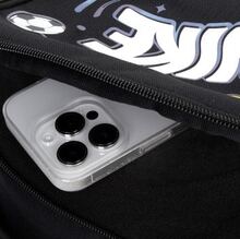 Nike Graphic Print Logo Backpack With Zip Closure, Made Of Polyester Fiber, Regular Style. - Black - View 6