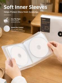 CD DVD Storage Box Organizer, 12-Disc Portable CD DVD Wallet Album Book With Inner Pages, Scratch-Resistant Waterproof Disc Storage Case, Suitable For Car, Home, Office, Travel, Blu-Ray VCD Game Disc Media Music Movie Carrying Box - View 7