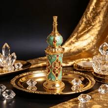 Vintage Perfume Bottle:  Green Castle Empty Perfume Bottle  - Fragrance Containers For Essential Oils And Liquids - 1PC - View 4