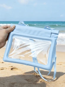 1pc Floating Waterproof Phone Pouch With Air Cushion, Touchscreen Compatible And Buoyancy Design, Large Capacity Suitable For Large Size Phones, Perfect For Pool, Beach, Diving And Water Park Adventures - Multicolor - View 8