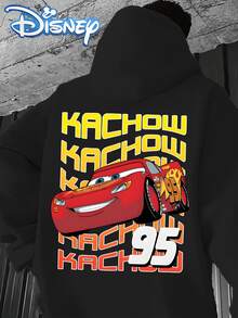 Men's Disney Cars: Lightning McQueen's Catchphrase Casual Sweatshirt.Fall/Winter Clothing.Men's Holiday Clothes.Men Summer Outfits.Fathers Day Gifts - Black - View 1