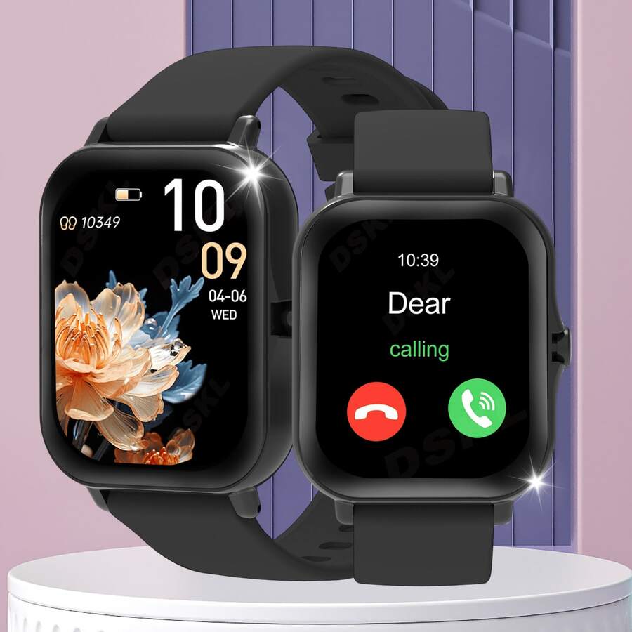 Reloj inteligente unisex, notificación de mensajes, reproducción de música, contestar llamadas - Multicolor - Ver 1