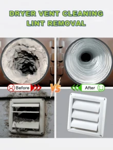 2PCS Dryer Vent Cleaner Kit Lint Remover Set, Vacuum Hose Attachment Brush & Universal Dryer Vent Vacuum Hose Replacement Parts - View 10