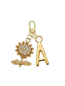 Fashion Sunflower Letter Keychain – Personalized Alloy Bag Charm Accessory - Multicolor - View 14