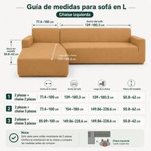 AMOROSA Universal Elastic Sofa Cover For L-Shaped Sofas (2 Pieces) Adjustable Cover For Split And Corner Sofas, Washable Non-Slip Protector For Living Room - Khaki - Khaki - View 7