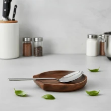 1pc Rosewood Spoon Holder, Cooking Utensil Storage Rack, Heat-Resistant Wooden Kitchen Tool Organizer, Suitable For Stove Top, Spoon, Spatula, Brush, Scraper And Other Kitchen Utensils - Brown - View 9