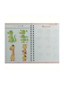 1 Set 4 Books Reusable English Handwriting Practice Books With Pen, English/Letters/Numbers/Drawing/Addition & Subtraction Pen Control Training, Grooved Practice Books For Repeated Writing, Holiday Gift, Back To School - Calligraphy Practice Book - View 8