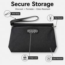 Bolsa de almacenamiento a prueba de olores con candado de combinación, bolsa de tabaco, organizador de documentos, caja de almacenamiento con candado para medicamentos, bolsa de almacenamiento sin olor, excelente regalo para amigos - Multicolor - Ver 5