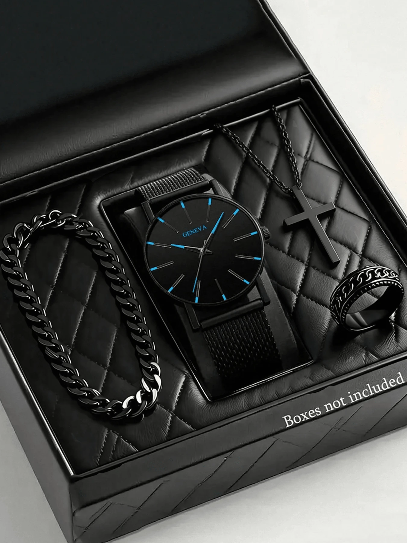 1pc Men's New Geneva Fashion Casual Minimalist Business Quartz Watch Suitable For Daily Wear - Blue - View 1