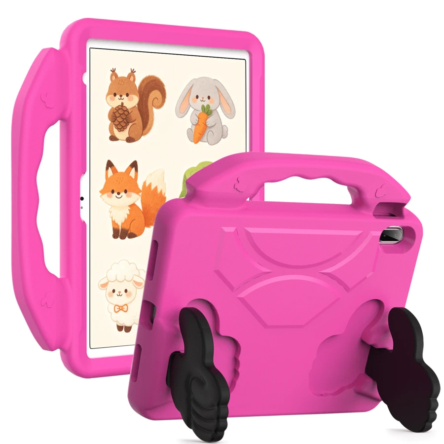 Children's Tablet Protective Case Shockproof Tablet Shell EVA 1pc Rose Red Thumb Grip Stand High Quality EVA Material Shock Absorption Anti-Drop Suitable For Multiple Brand Tablets Birthday Gift Party - Hot Pink - View 1