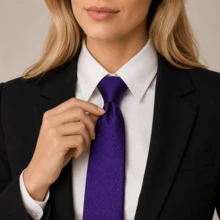 Women's Business Ties: Sophisticated, Versatile And Professional; British Style, Suitable For Suits And Shirts; Preppy Style, Perfect For Everyday Wear And Photo Shoots. - 紫色 - 查看 3
