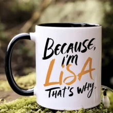 Taza de café con tipografía y cita personalizada, estilo minimalista, de cerámica, resistente y apta para lavavajillas. Idea de regalo de cumpleaños perfecta y asequible. - Negro - Ver 5