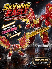 6合1天穹戰神變形機器人玩具，適合6歲以上兒童，多形態變形與DIY動物拼接組合，高級合金與堅固ABS塑料，CPC認證，恐龍獅獸戰士造型，男孩生日禮物 - 彩色 - 查看 14