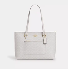 Coach Women's Station Tote Bag - Kapur Putih - View 7