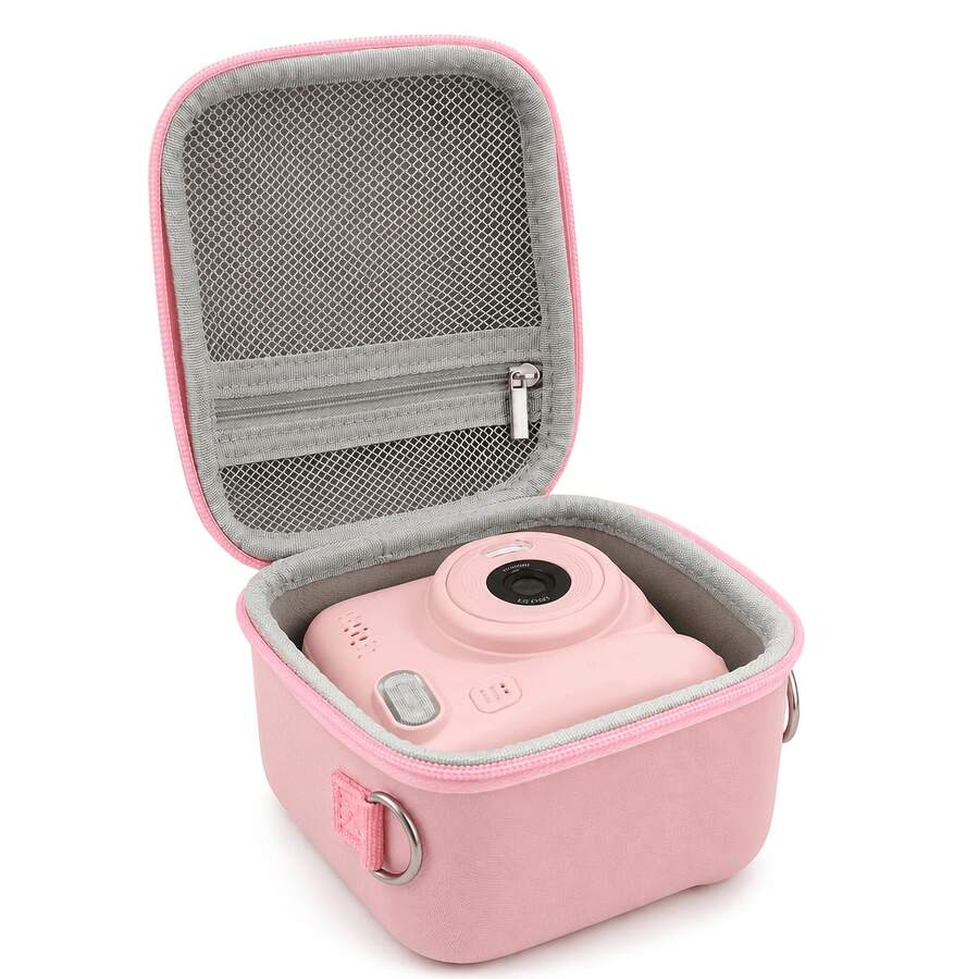 Mini Camera Carrying Case Compatible With Instax Mini 7+/8/9/11/12, Hard Shell EVA Shockproof Protective Organizer With Adjustable Shoulder Strap