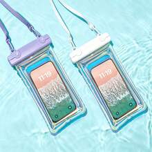 1/2/3pcs Waterproof Anti-Drop Phone Pouch, Swimming Lanyard, Sealed Phone Case, Transparent Diving Phone Case, Suitable For Outdoor Rafting And Swimming, Touchscreen Phone Case - Black - View 9