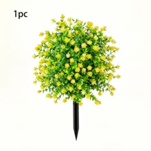1/3pcs 18-Inch Artificial Ground Stake Flowers, Artificial Camellia And Eucalyptus Leaves With Ground Stakes (Random Colors), UV Resistant Non-Fading Garden Decor, Suitable For Outdoor Patio, Yard, Lawn, Pathway, Porch, Backyard, Cemetery Decoration, Indoor Balcony, Home, Wedding Party Arrangement - Multicolor - View 14