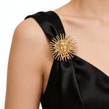 1pc Solid Color Vintage Zinc Alloy European & American Court Style Sun Goddess Relief Brooch, Versatile High-End Lapel Pin Accessory For Blazer, Coat, Trench Coat, Suitable For Women's Daily Wear All Year Round - Multicolor - View 5