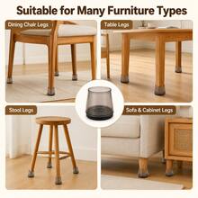 4/8/16/20pcs Large Transparent Black Table & Chair Leg Pads, Non-Slip Silent Scratch-Resistant Wear-Resistant Floor Protector Covers, Universal Furniture Leg Caps, Silicone Furniture Leg Protectors, Anti-Slip Pads For Wood Floors, Noise Reduction, Dust-Proof, Suitable For Home, Office, Dining Room - Foot Covers - View 2