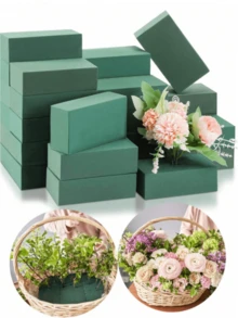 1/2pcs Fresh Floral Foam Blocks, High Density Water-Absorbing Sponge Floral Foam, High Density & Moisture-Retaining Floral Foam Blocks, Green Rectangular Floral Foam Blocks, Suitable For Flower Baskets, Weddings, Flower Shops, Birthdays And Other Occasions - Floral Clay Blocks - View 2