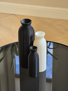 Black Vase, Matte Minimalist Bohemian Style Vase, Suitable For Reed Grass, Suitable For Desktop Home, Living Room, Office Decoration, Bedroom And Kitchen Shelf Home Decor Room Decoration Vase - A - View 2