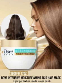 Dove Máscara Capilar Ultra Macia de Aminoácidos, Reparação Profunda, Melhora o Ressecamento, Repara Cabelos Danificados, Deixa o Cabelo Sedoso e Brilhante, Cabelo Elegante, Nutre o Cabelo, Toque Sedoso, Fortalece os Fios de Cabelo, Suaviza o Frizz, Reparação Eficaz, Essência de Cuidado Triplo da Pele, Nutrição Profunda, Adequado para Cabelos Secos, Cuidados Diários com o Cabelo - Aminoácido de Hidratação Intensiva - Visão 9