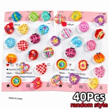 10/15/20/25/32/40/50Pcs Transparent Printed Apple Buttons Accessories Clothing Buttons Hollow Out Clogs Shoe Decor Phone Case Accessories Wholesale, Random Styles - A - View 14