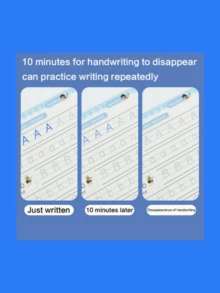 1 Set 4 Books Reusable English Handwriting Practice Books With Pen, English/Letters/Numbers/Drawing/Addition & Subtraction Pen Control Training, Grooved Practice Books For Repeated Writing, Holiday Gift, Back To School - Calligraphy Practice Book - View 9