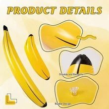 Giant Inflatable Banana, Fun PVC Plastic Toss Game Bachelorette Party Giant Inflatable Decoration Balloon Floating, Durable And Easy To Use Fruit Photo Prop, Suitable For Summer Vacation Water Camping Trip, Swimming Pool Party, Family Garden Entertainment (25/47/70 Inches) - Multiple Styles - View 3