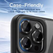 CASECOPS 3片裝黑色CD紋理環狀相機鏡頭保護貼膜，含安裝工具組。適用於 17 Pro Max/17 Pro/17 Air/17e/17、16 Pro Max/16 Pro/16 Plus/16e/16、15 Pro Max/15 Pro/15 Plus/15、14/13/12/11及其他機型 - 3片 - 查看 6