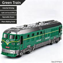 1pc Realistic Green Train Model: Multi-Carriage Connected, Four Doors Can Open, Exquisite Details; Multiple Colors Available, Suitable As Desktop Decoration; Children's Toy Gift - Multicolor - View 7