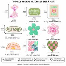 1 pieza/9 piezas de parches bordados con flores aleatorios, apliques lindos para planchar en ropa, bolsos, jeans, chaquetas, decoración DIY - A - Ver 2