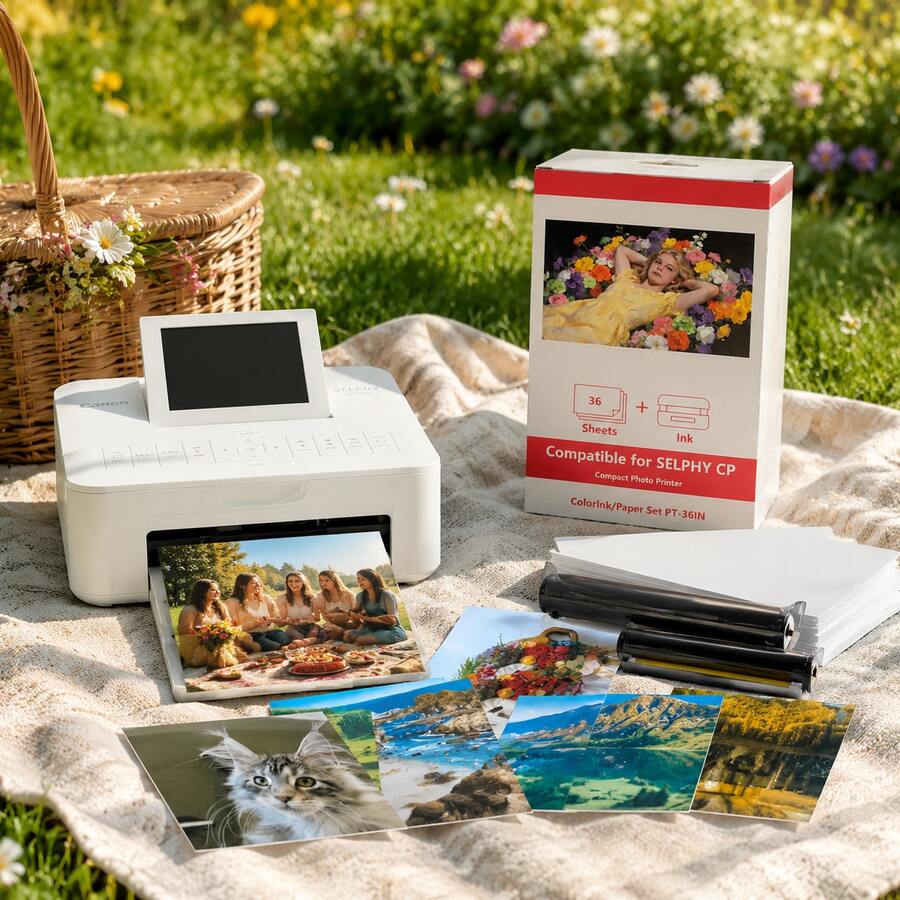 Compatible Photo Paper & Ink Set For SELPHY CP1500/CP1300/CP1200/CP910/CP900 4x6 Glossy Photo Paper For Travel Memories, Family Albums, Scrapbooks & Personalized Gifts - View 1